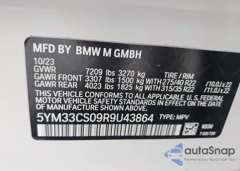 2024 BMW Xm Label Red from USA, damaged, VIN 5YM33CS09R9U43864